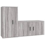 vidaXL Ensemble de meubles TV 2 Pièces Sonoma gris Bois d'ingénierie