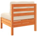 vidaXL Salon de jardin 4 Pièces avec coussins cire marron bois pin massif