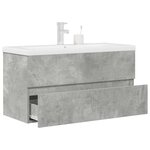 vidaXL Ensemble de meubles de salle de bain 2 Pièces gris béton