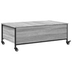 vidaXL Table basse avec roulettes sonoma gris bois d'ingénierie