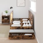 vidaXL Cadre de lit de rangement Chêne fumé 80x200 cm