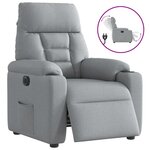 vidaXL Fauteuil inclinable électrique Gris clair Tissu