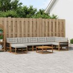 vidaXL Ensemble de canapés d'extérieur 8 Pièces Naturel et gris clair