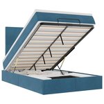 vidaXL Cadre de lit ottoman avec matelas bleu foncé 120x200 cm velours