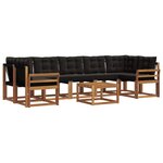 vidaXL Ensemble de canapés d'extérieur 8 pc Naturel et Noir