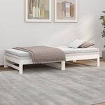 vidaXL Lit coulissant Blanc 2x(100x200) cm Bois de pin massif