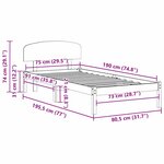 vidaXL Cadre de lit avec tête de lit Naturel 75 x 190 cm Pin massif