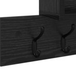 vidaXL Porte-manteau mural avec étagère Chêne noir 100 x 12 x 43 5 cm
