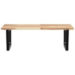 vidaXL Étagère de vasque murale acier et bois massif d'acacia