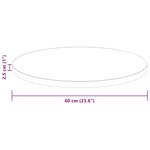 vidaXL Plateau de table Marron foncé Ø 60 x 2 5 cm