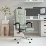 vidaXL Fauteuil de massage inclinable de bureau Gris clair Velours