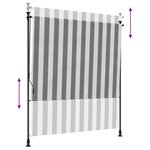 vidaXL Store Roulant Extérieur Anthracite et blanc 120 x 270 cm