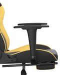 vidaXL Chaise de jeu de massage avec repose-pied Noir&Doré Similicuir