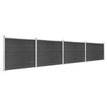 vidaXL Ensemble de panneau de clôture WPC 699x146 cm Gris
