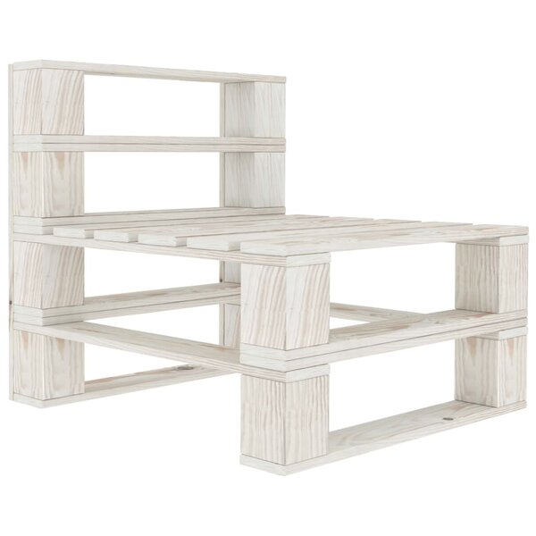 vidaXL Canapé de milieu palette de jardin bois blanc