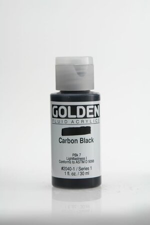 Peinture Acrylic FLUIDS Golden I 30ml Noir Carbone