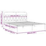 vidaXL Cadre de lit métal sans matelas avec tête de lit noir 193x203cm
