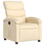 vidaXL Fauteuil inclinable Crème Tissu