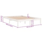 vidaXL Cadre de lit Blanc Bois de pin massif 160x200 cm