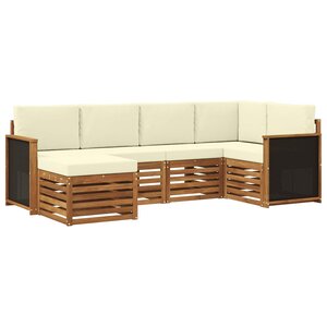 vidaXL Ensemble de canapé d'angle avec coussin 5 Pièces Naturel et Crème