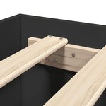 vidaXL Cadre de lit avec tête de lit noir 120x190 cm bois d'ingénierie