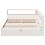 vidaXL Lit bibliothèque sans matelas blanc 150x200 cm bois pin massif