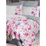 Parure de lit - housse de couette 220 x 240 + 2 taies d'oreiller 60 x 60 coton renforcé - Gris