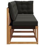 vidaXL Canapé d’extérieur milieu et coin avec coussin 3 Pièce Naturel