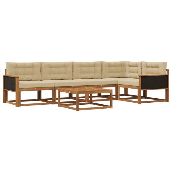 vidaXL Ensemble de canapés d'extérieur 6 Pièces Naturel et Beige