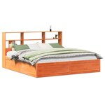 vidaXL Cadre de lit sans matelas cire marron 200x200cm bois pin massif