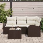 vidaXL Ensemble de canapé de jardin Marron polyrotin
