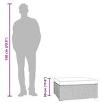 vidaXL Repose-pied de jardin et coussin Noir 70x70x30cm Résine tressée