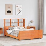 vidaXL Lit bibliothèque sans matelas cire marron 120x200cm bois massif