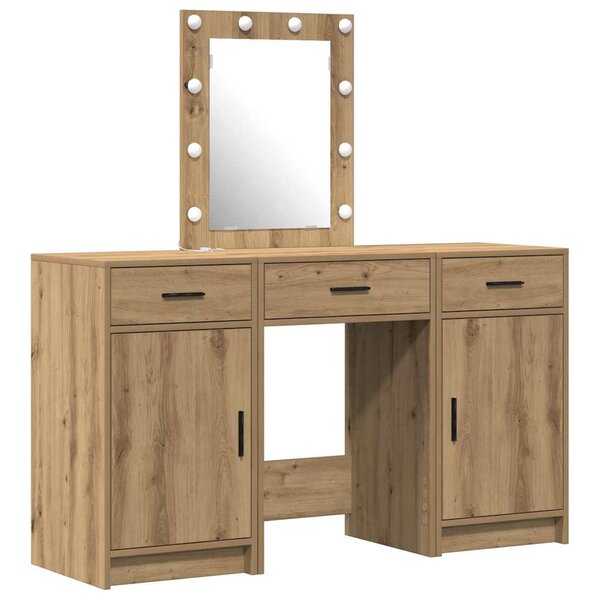 vidaXL Table de Toilette avec tiroir 3 Pièces Marron 50 x 41 x 135 cm