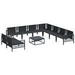 vidaXL Ensemble de canapé de jardin 10 Pièces Anthracite Acier