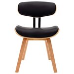 vidaXL Chaises à manger lot de 2 noir bois courbé et similicuir