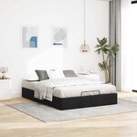 vidaXL Cadre de lit ottoman sans matelas noir 140x200 cm tissu