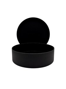 Lot de 2 boîtes rondes cylindriques alimentaire en carton noir 19x5cm
