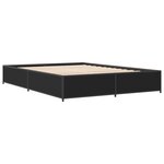 vidaXL Cadre de lit noir 140x190 cm bois d'ingénierie et métal