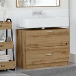 vidaXL Meuble sous lavabo en chêne artisanal 78x37x59 cm en bois reconstitué