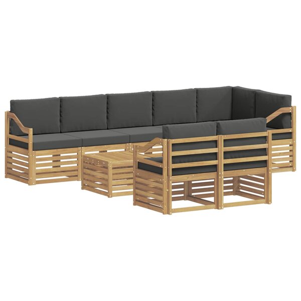 vidaXL Ensemble de canapés d'extérieur 9 pc Blanc et anthracite