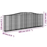 vidaXL Paniers à gabions arqués 8 Pièces 400x30x120/140 cm Fer galvanisé