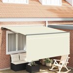 vidaXL Auvent Rétractable Crème 350 x 250 cm Polyester et Aluminium