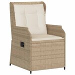 vidaXL Banc de jardin avec coussin 2 Pièces Beige Poly rotin
