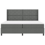 vidaXL Lit à ressorts avec matelas Gris foncé 200 x 200 cm tissu