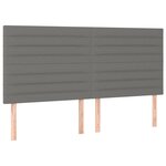 vidaXL Tête de lit à LED Gris foncé 180x5x118/128 cm Tissu