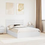 vidaXL Lit de Rangement Blanc 160 x 200 cm Bois d'ingénierie
