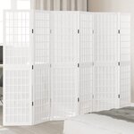 vidaXL Cloison de séparation 6 panneaux blanc bois de paulownia massif