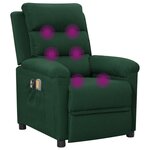 vidaXL Fauteuil électrique de massage Vert foncé Tissu