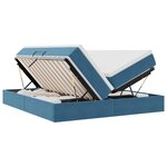 vidaXL Lit avec rangement et matelas Bleu foncé 200 x 200 cm Velours